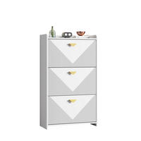 SCHUHSCHRANK 70/30/120 cm mit 3 Klappen in Weiß, platzsparend - Weiß, Holzwerkstoff (70/120/30cm) - BEAOK