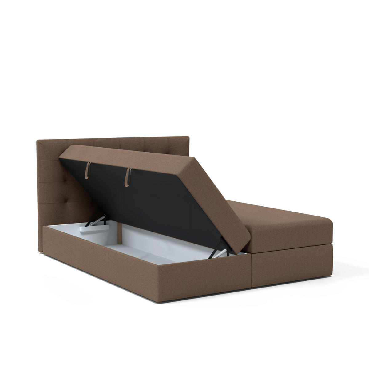 BOXBETT Doppelbett Kolumbo Braun 140x200 cm - Braun, Textil (140/200cm) - Fedve
