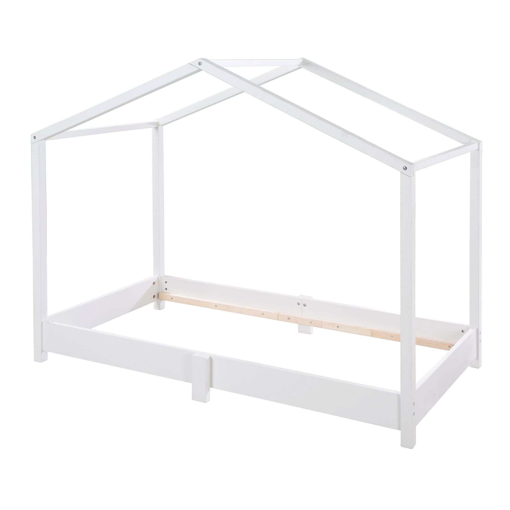 HAUSBETT 70 x 140 cm Bodenbett weiß - Weiß, Holzwerkstoff (70/140cm) - Roba