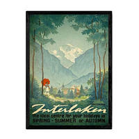 POSTER Interlaken Schweiz A3 Rahmenlos - Klar, Papier (29.7/5/42cm) - Nacnic