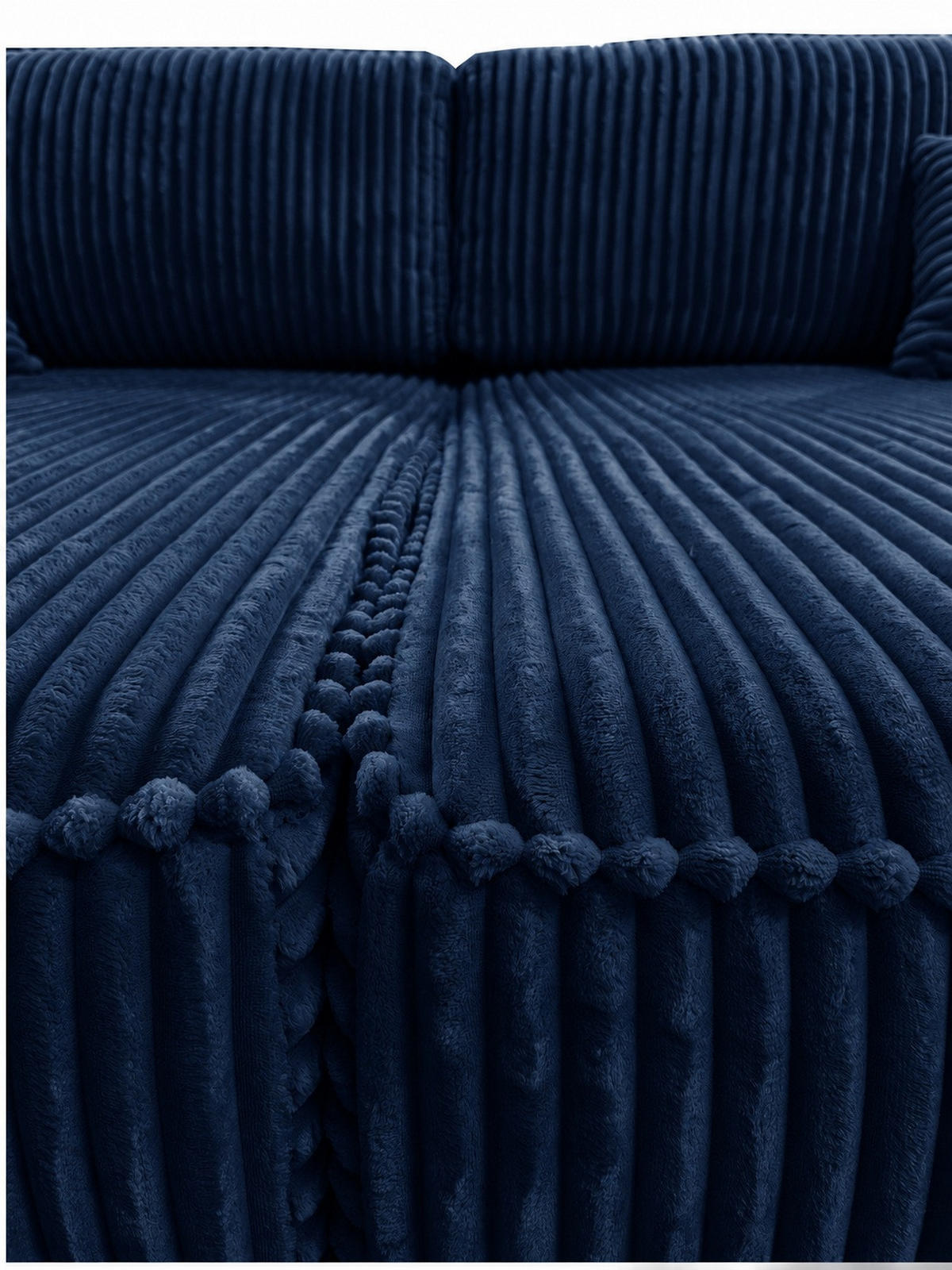 BIGSOFA COZI, Dunkelblau mit Cordbezug - Dunkelblau, Kunststoff/Textil (240/87/180cm) - KS Home Concept