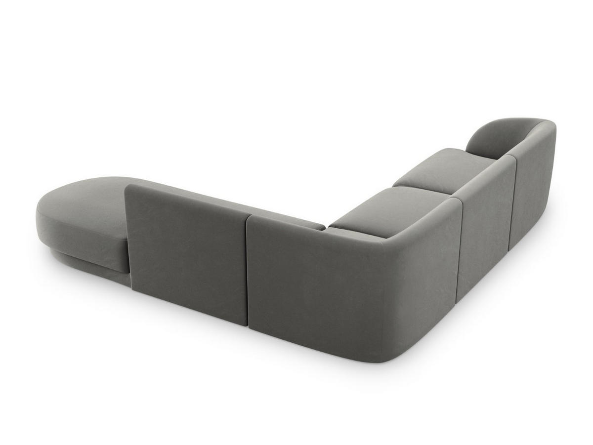 ECKSOFA rechts Miley aus Samt hellgrau 6 Sitzplätze - Hellgrau, Textil (248/255cm) - Micadoni
