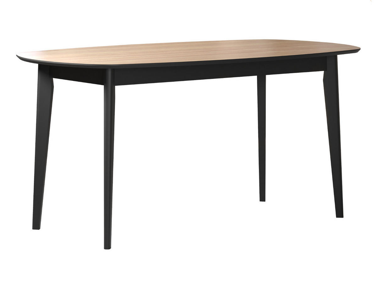 ESSTISCH Eiche, schwarz 160 x 90 cm, moderner Küchentisch - Eichefarben/Schwarz, Holzwerkstoff (77/160/90cm) - Top.Furn