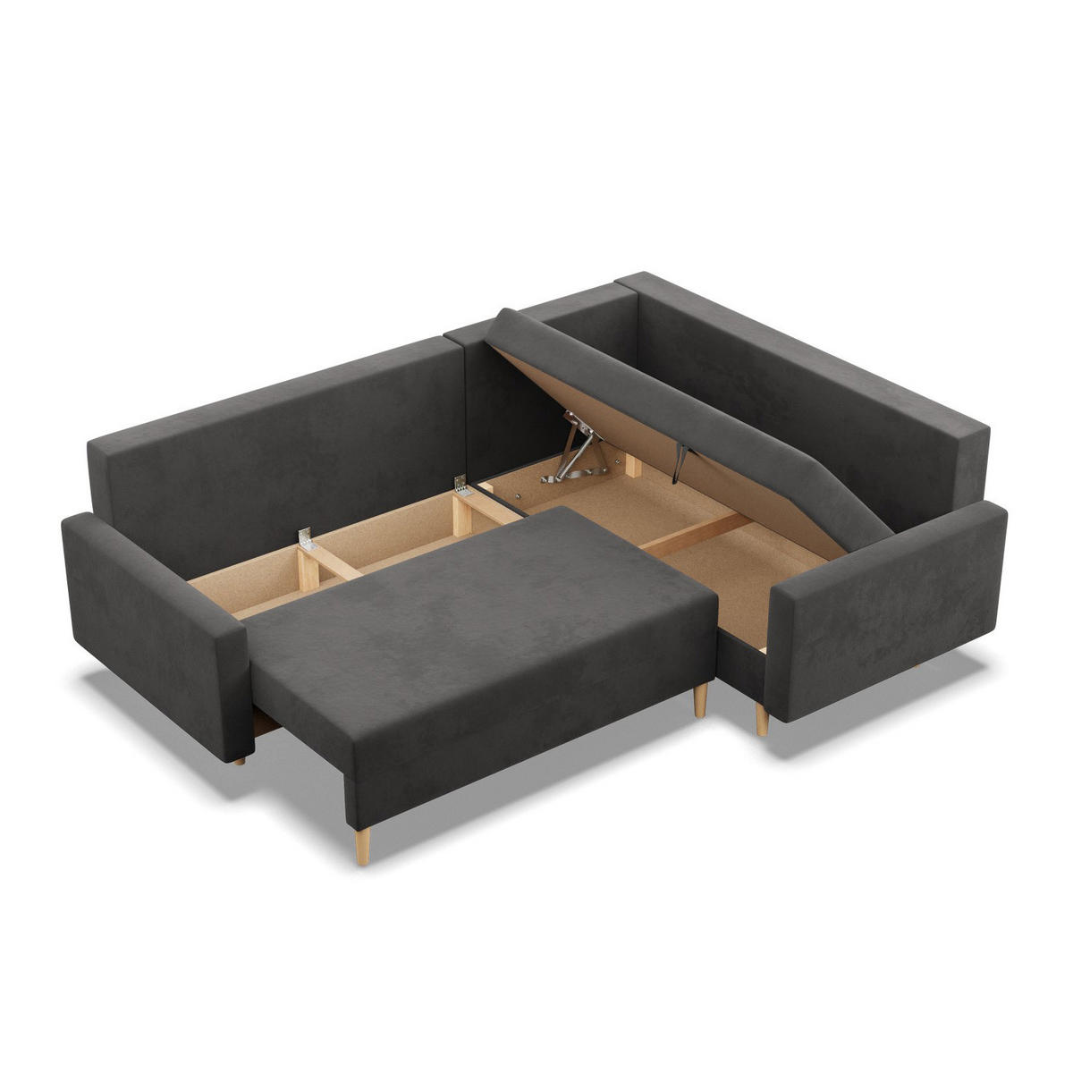 ECKSOFA Blank rechts grau - Grau, Textil (223/172cm) - SIMKAM Furniture