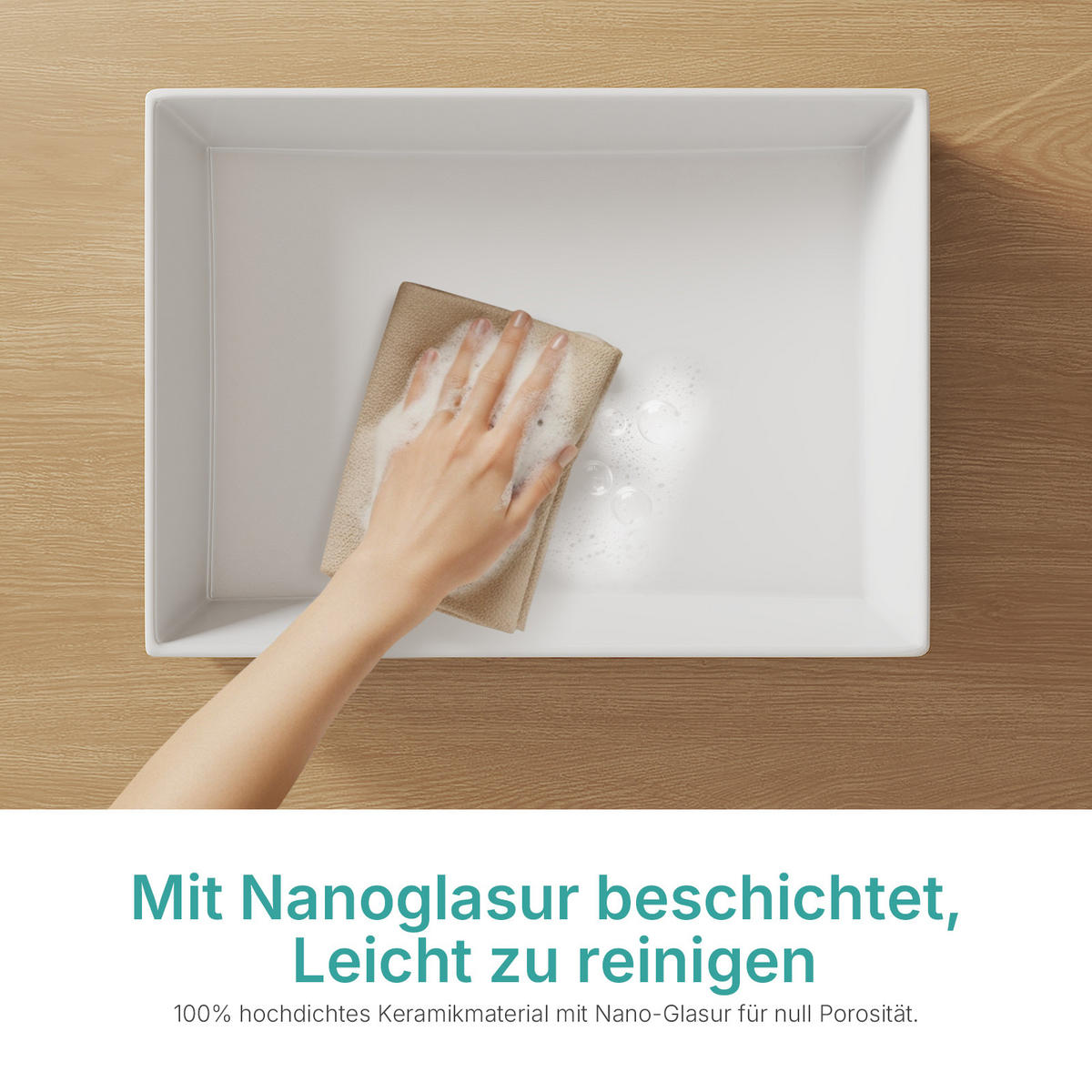 WASCHBECKEN Keramik Weiß 51 / 37 / 11 cm - Weiß, Keramik (37/11/51cm) - EMKE