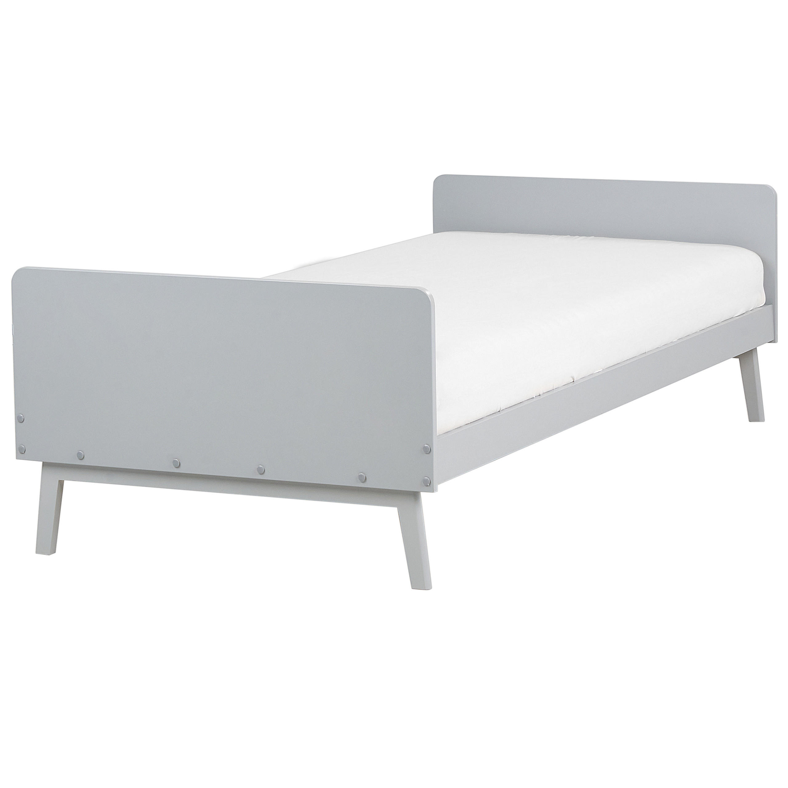 BETT mit Lattenrost 90x200 cm Grau Bonnac - Grau, Holz (90/200cm) - Beliani
