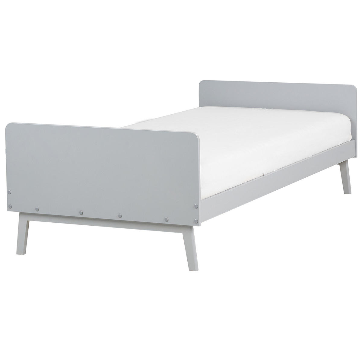 BETT mit Lattenrost 90x200 cm Grau Bonnac - Grau, Holz (90/200cm) - Beliani