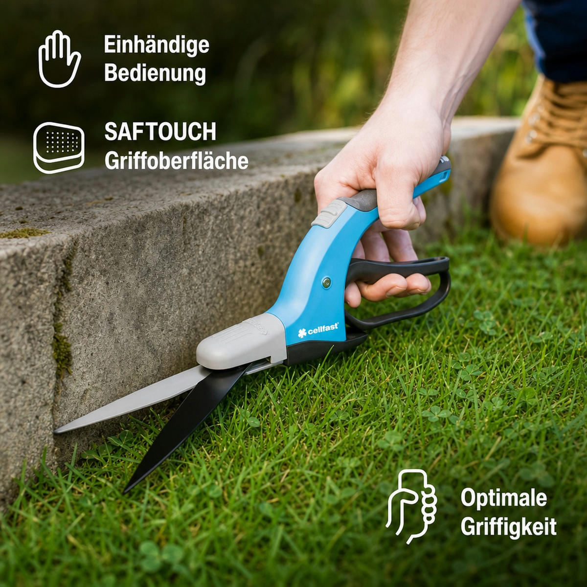 GRASSCHERE IDEAL - Türkis, Kunststoff (15/12/25cm) - BONI-SHOP