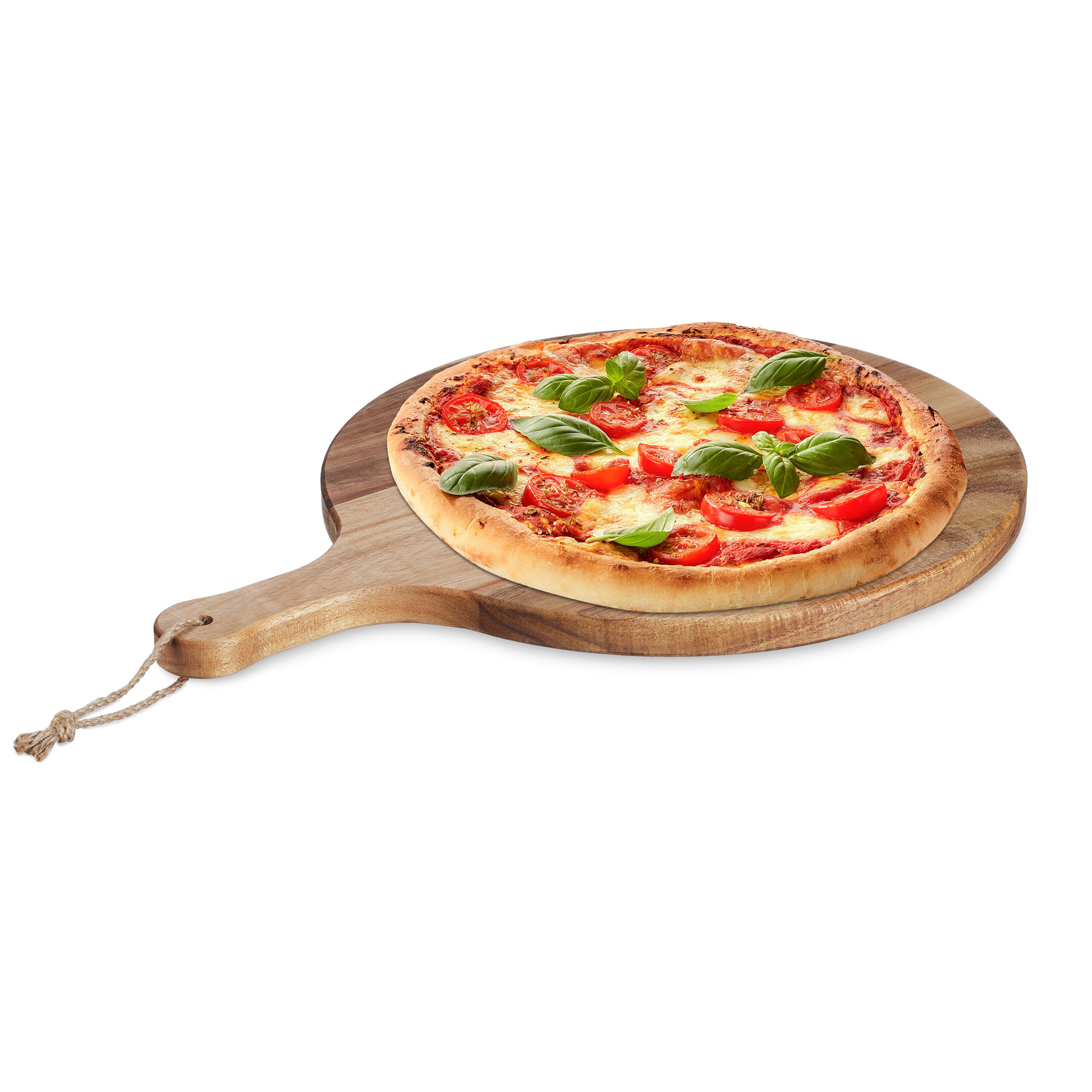PLATOU Natural acacia cu mâner 48x35,5 cm pentru pizza