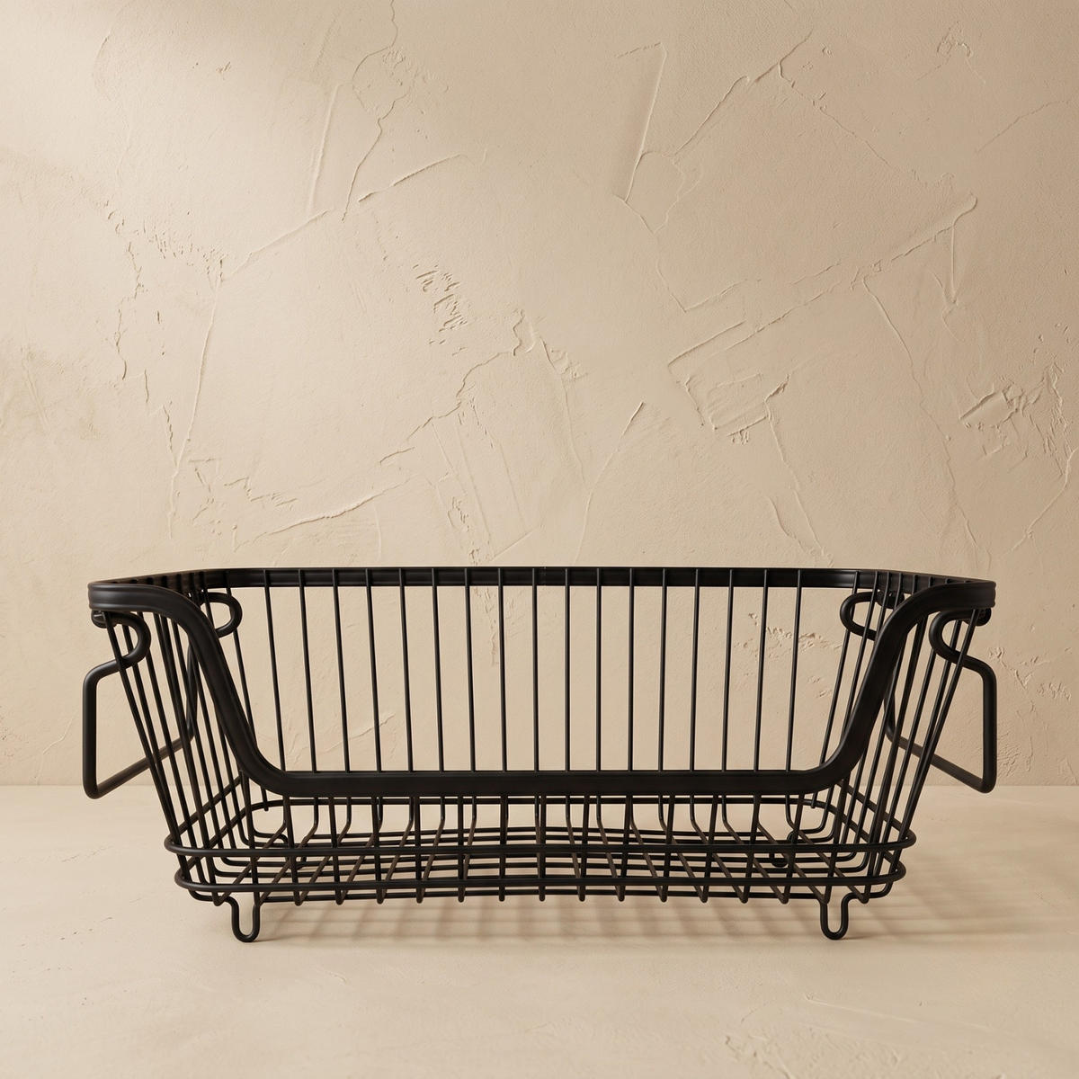 OBSTKORB Metall mit Griffen Schwarz 34/18/14 cm - Schwarz, Metall (14cm) - AROMELIO