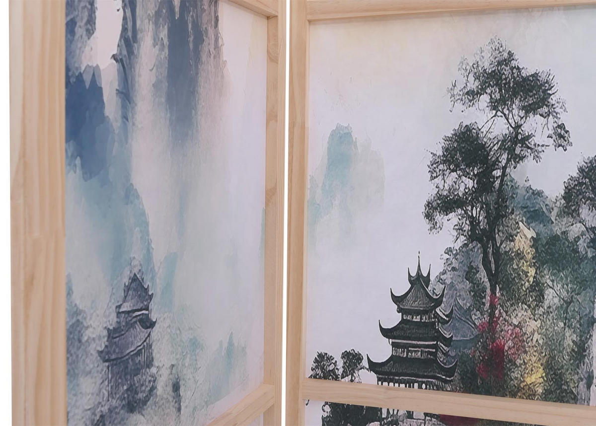 PARAVENT Blaugrau - Blaugrau, Holz (137/170/2cm) - MCW