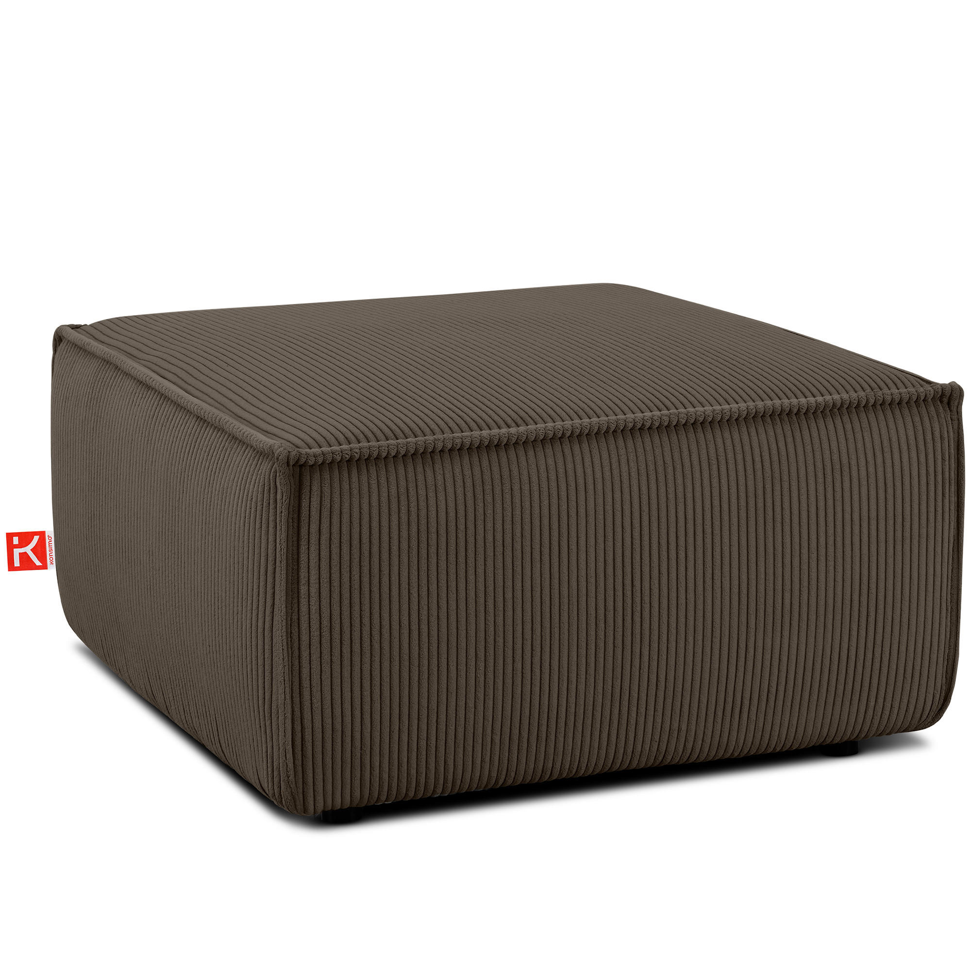 SITZPOUF NAPI gefederte Sitzfläche, braun - Schwarz/Braun, Textil (83/45/83cm) - KONSIMO®