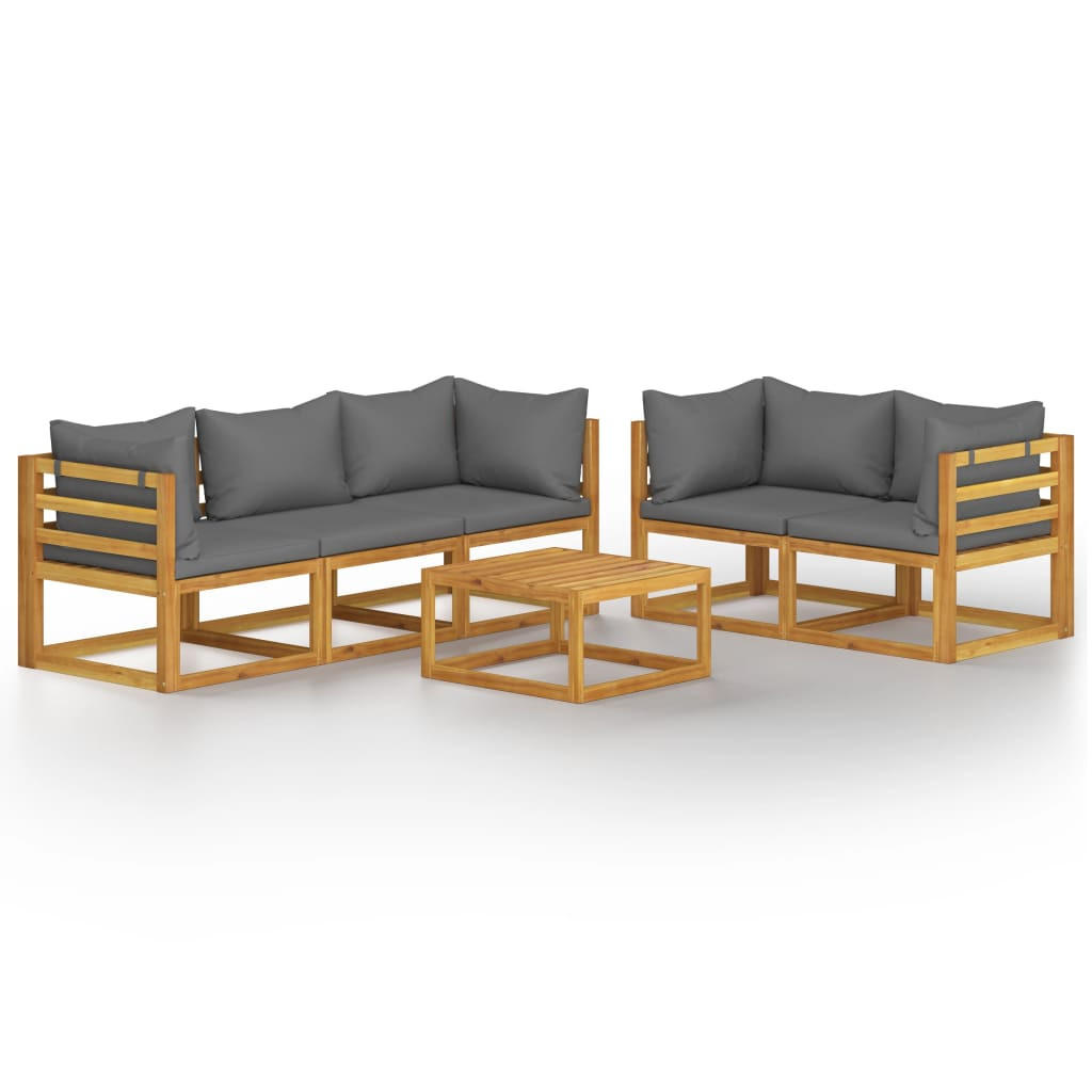 GARTENSET Regalado 6-teilig - Grau, Holzwerkstoff - Nettlife