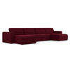 WOHNLANDSCHAFT Samt Stoff Rot - Bordeaux/Beige, Kunststoff/Textil (404/80/167cm) - Makamii