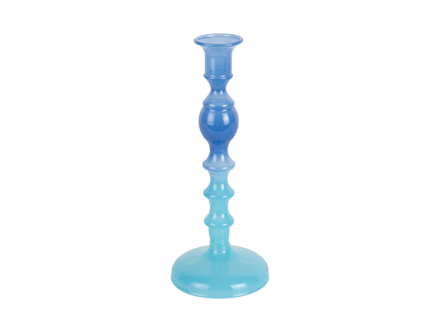 KERZENHALTER Grato Mecer Blau 9/9/22.5 cm - Blau, Glas (9/22.5/9cm) - Present Time