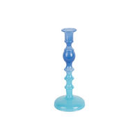 KERZENHALTER Grato Mecer Blau 9/9/22.5 cm - Blau, Glas (9/22.5/9cm) - Present Time
