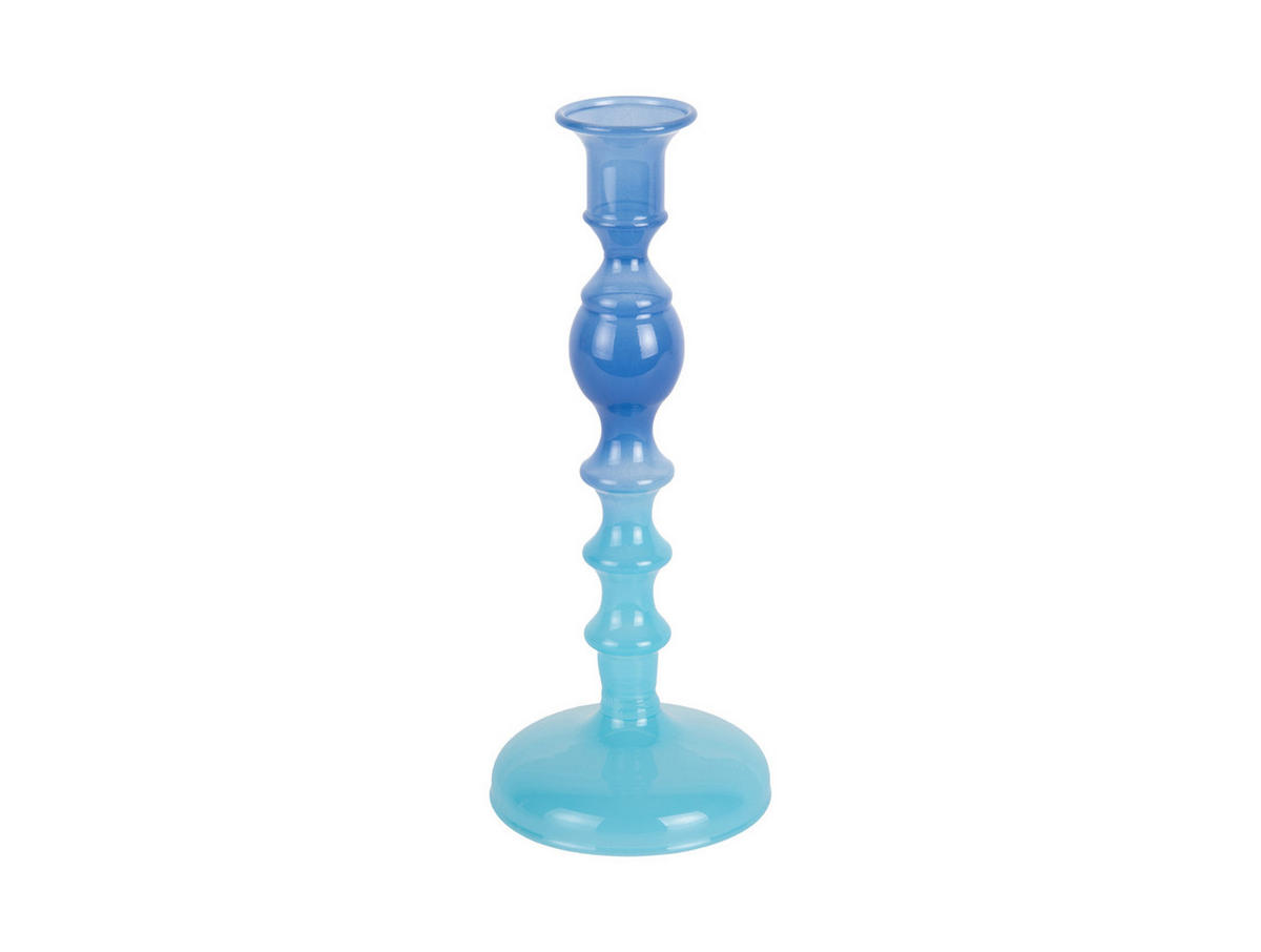KERZENHALTER Grato Mecer Blau 9/9/22.5 cm - Blau, Glas (9/22.5/9cm) - Present Time