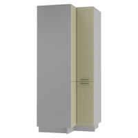 ECKVORRATSSCHRANK Kvantum D24N/207 Grau / Vanille Matt - Creme/Grau, Holz/Holzwerkstoff (90/207/90cm) - Feldmann-Wohnen