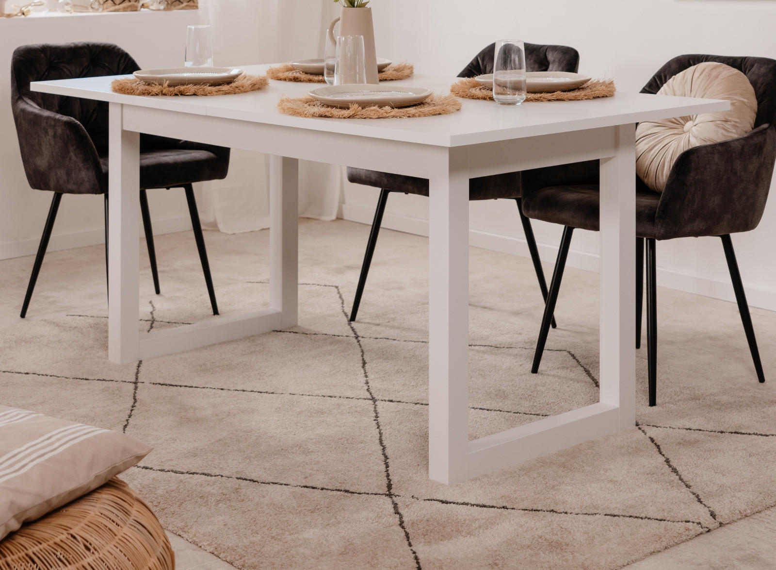ESSTISCH weiß, 160 - 200 cm ausziehbar, Küchentisch bis 8 Personen - Weiß, Holzwerkstoff (90/160/75cm) - Furn.Design