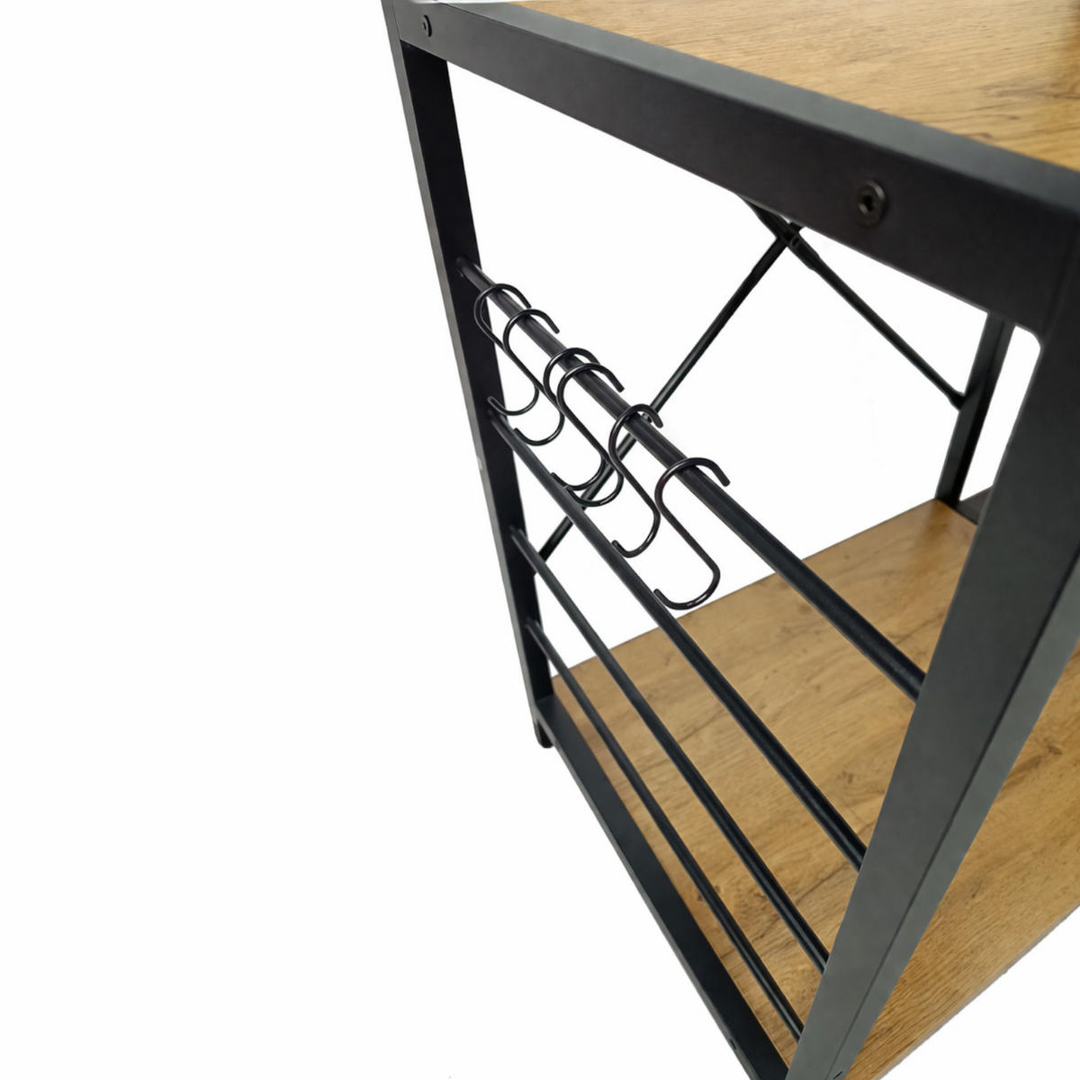 KÜCHENREGAL Holzoptik Metall Eichefarben Schwarz Küchenorganizer 84x90x40 cm - Eichefarben/Schwarz, Holzwerkstoff/Metall (90/84/40cm) - Begryf
