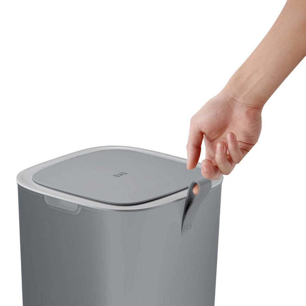 MÜLLEIMER Moderner Quadratischer Mit Smart Sensor 30 Liter 59 x 27 x 27 cm Grau - Grau, Metall (27.1/59.1/27.1cm) - PROREGAL