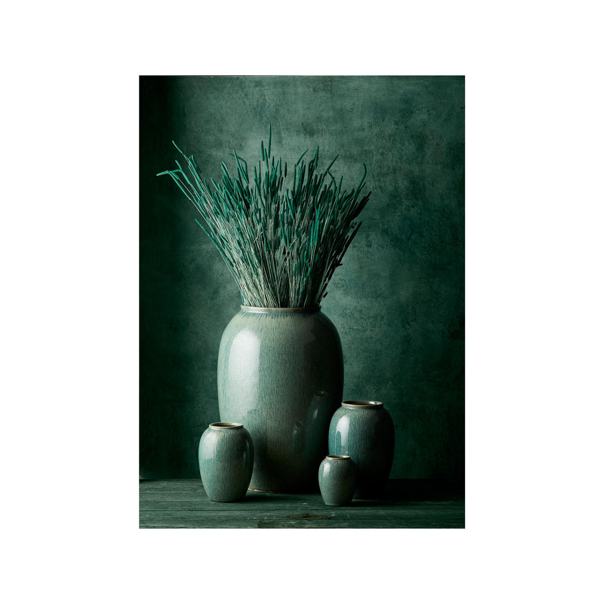 VASE 20 cm Steinzeug Grün - Grün, Keramik (21cm) - Bitz