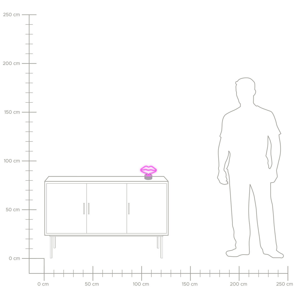 NEONLICHT Flora 8/17/15 cm - Pink, Kunststoff (8/17/15cm) - Beliani