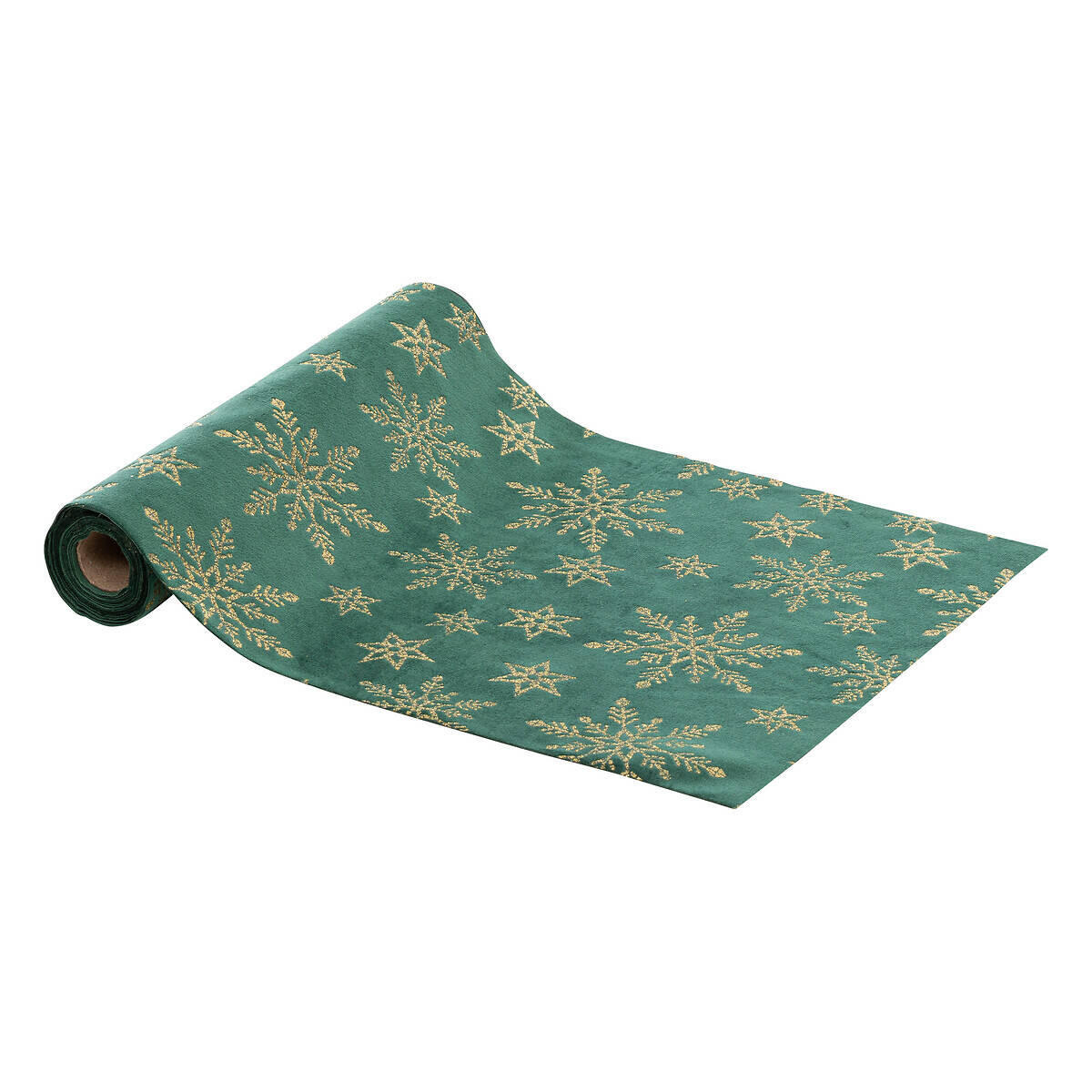 TISCHLÄUFER Schneeflocken 28/300 cm - Grün, Textil (300cm) - Atmosphera Createur d´interieur