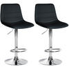 BARHOCKER 2er Set Lederlook schwarz - Schwarz, Textil/Metall (45/89/46cm) - CLP