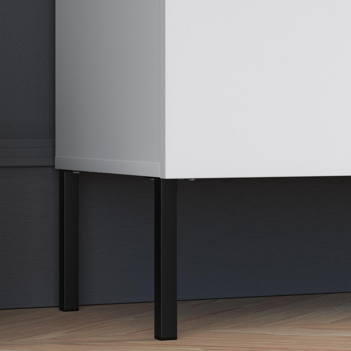 KOMMODE NEBRO,Weiß - Schwarz/Weiß, Holzwerkstoff (114/77/37cm) - KONSIMO®