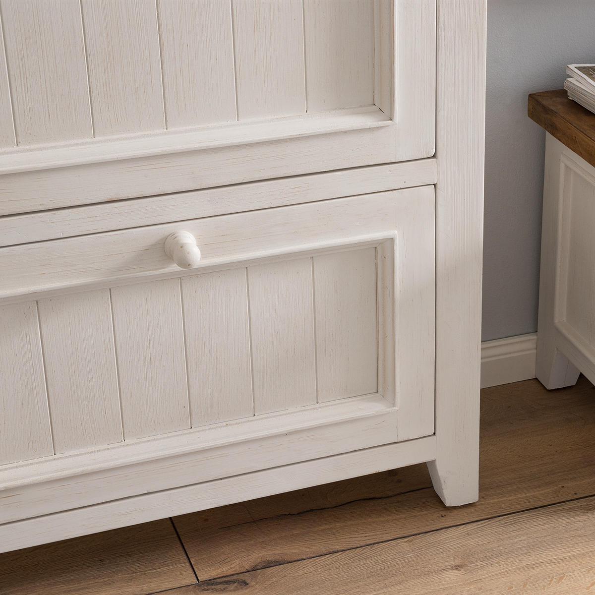 SCHUHKIPPER - Kiefer massiv - Kieferfarben, Holz (80/110/30cm) - home24