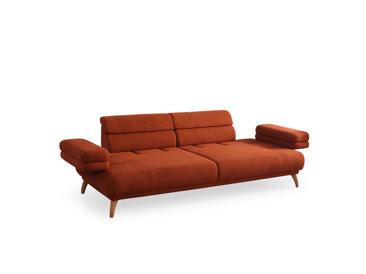 3 Sitzer SOFA Sevda Bouclé Terracotta - Terracotta, Holz/Textil (240/80/103cm)