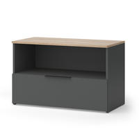 KOMMODE Wido Anthrazit/Sonoma 80 x 50 cm mit 1 geschlossenem Fach - Anthrazit, Holzwerkstoff (80/50/40cm) - Vicco