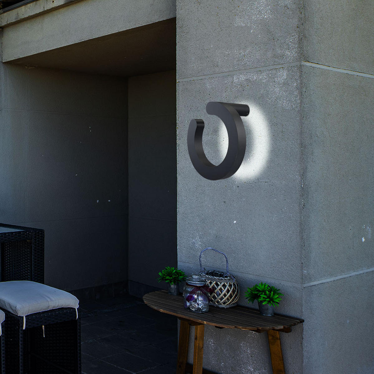 LED WANDLEUCHTE Aluminium Anthrazit 30 cm JANITA - Anthrazit, Metall (30/19/30cm) - Globo Lighting