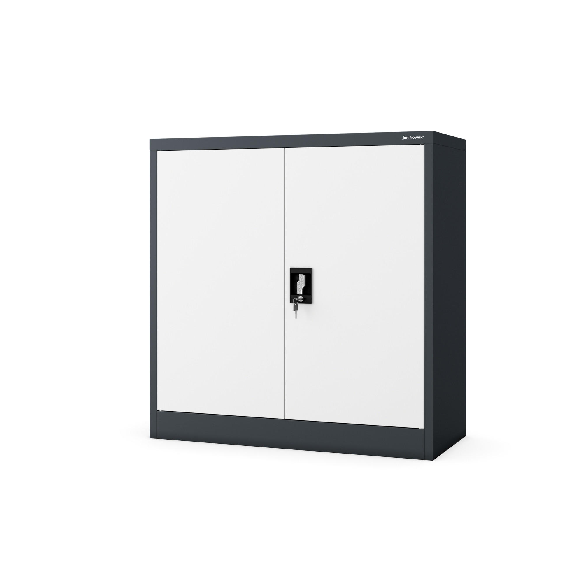 METALLSCHRANK Beata - Anthrazit/Weiß, Metall (90/93/40cm) - Jan Nowak