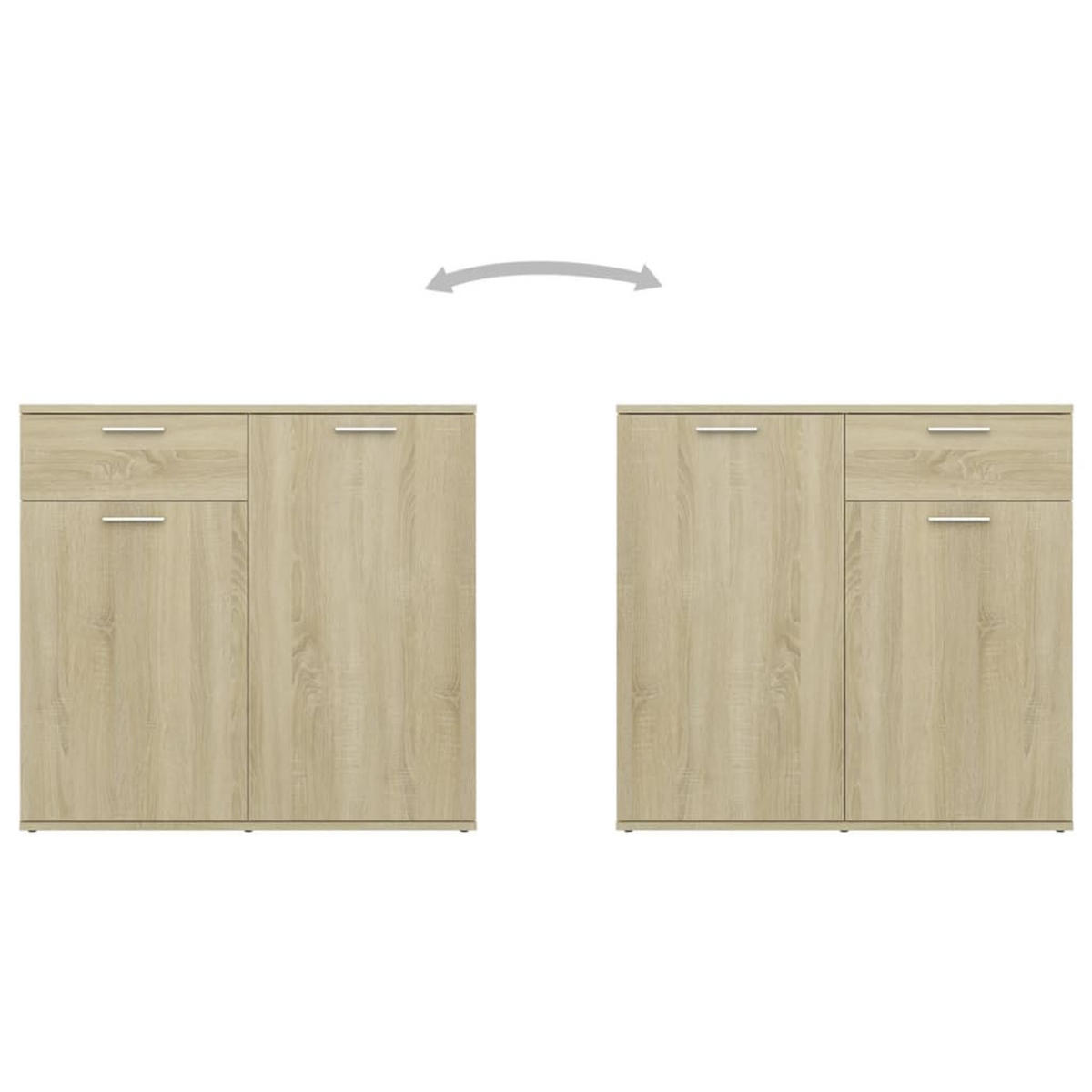 SIDEBOARD mit 1 Schublade, 2 Türen 80/36/75 cm aus Holzwerkstoff Sonoma-Eiche Dekor - Sonoma Eiche, Holz (80/75/36cm) - vidaXL