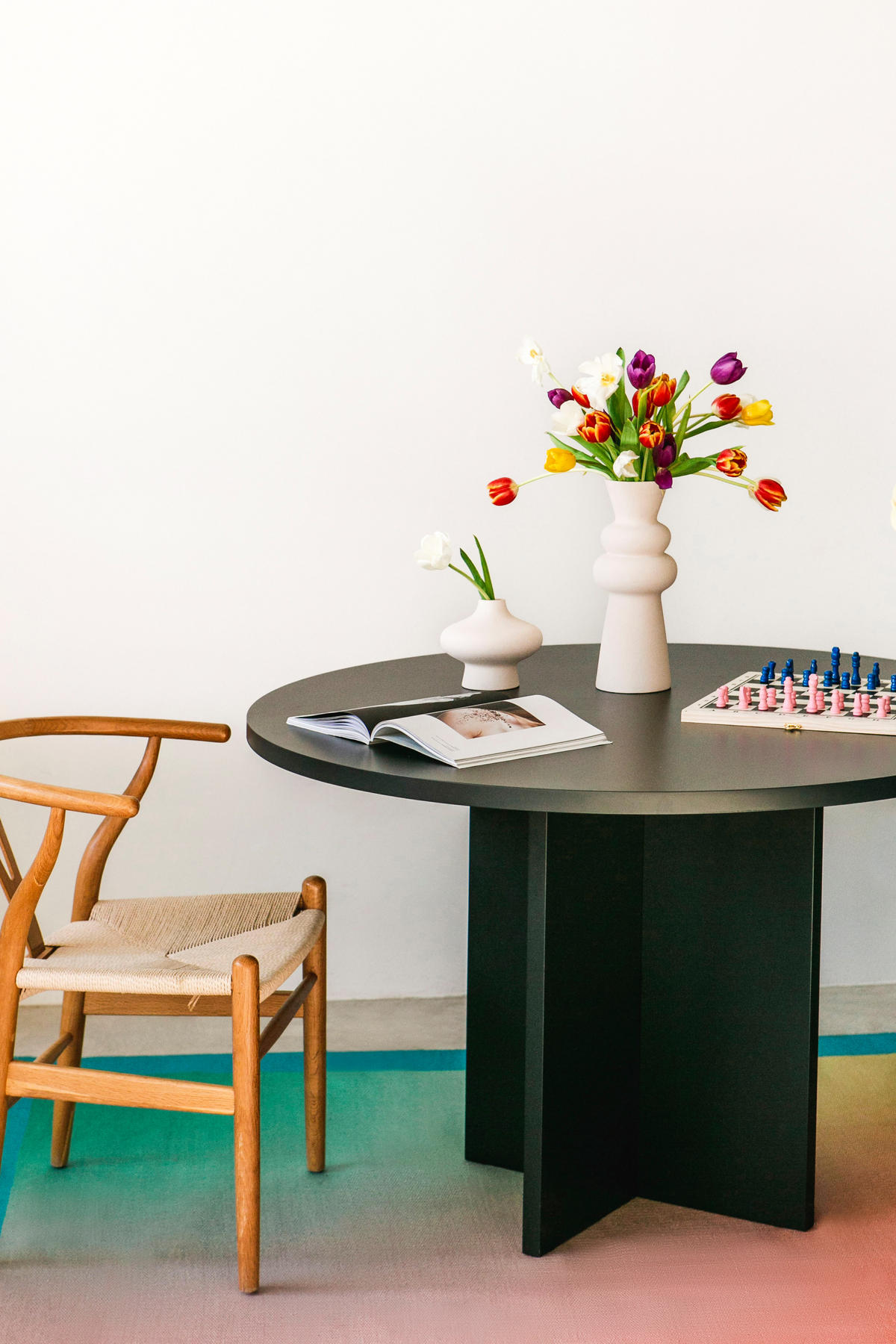 ESSTISCH Runder aus lackiertem MDF 3 cm in Schwarz, 120 cm - Schwarz, Holzwerkstoff (120/120/75cm) - RNT By Really Nice Things