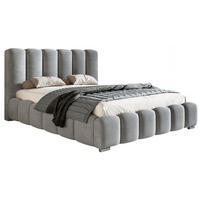 POLSTERBETT 160x200 Pearl, Samtstoff, Bettkasten, Lattenrost, Hellgrau - Hellgrau, Holz/Textil (160/200cm) - Emporius