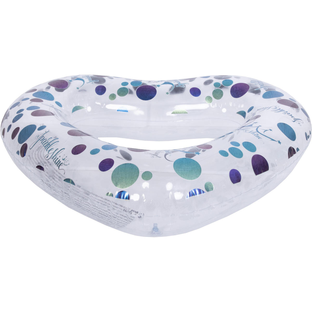SCHWIMMREIFEN Herz 93 x 85 cm mit Glitzereffekt und Sicherheitsventil - Multicolor, Kunststoff (85/93cm) - Avenli