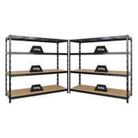 SCHWERLASTREGAL Goliath 2er-Set mit 2x 180x200x60 cm Fachlast 350 kg Schwarz - Schwarz, Metall (400/180/60cm) - PROREGAL