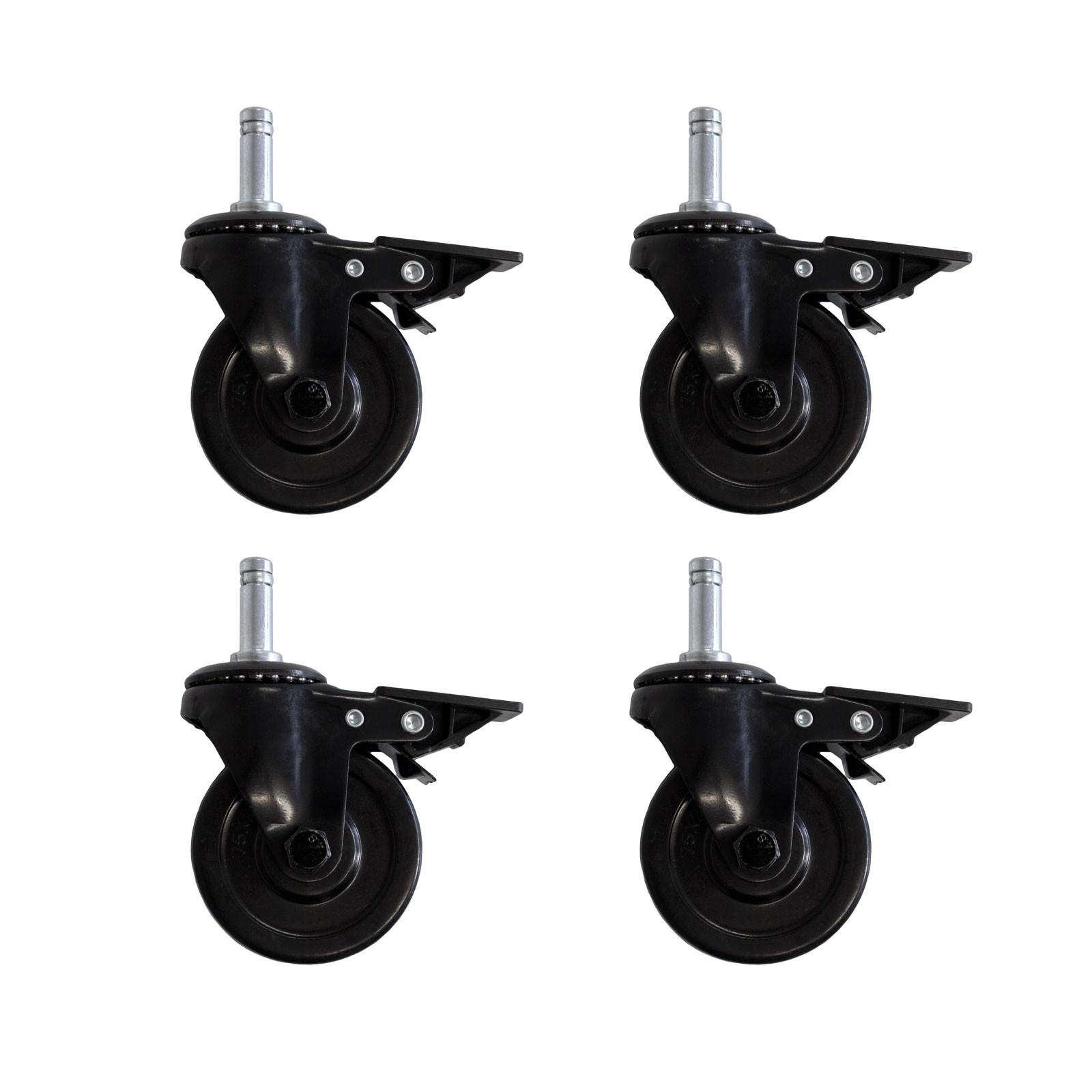 GUMMIROLLEN 4er Set PLATINUM BLACK YAMARA - Schwarz, Kunststoff (11/13.5/2cm) - TAINO