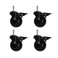 GUMMIROLLEN 4er Set PLATINUM BLACK YAMARA - Schwarz, Kunststoff (11/13.5/2cm) - TAINO