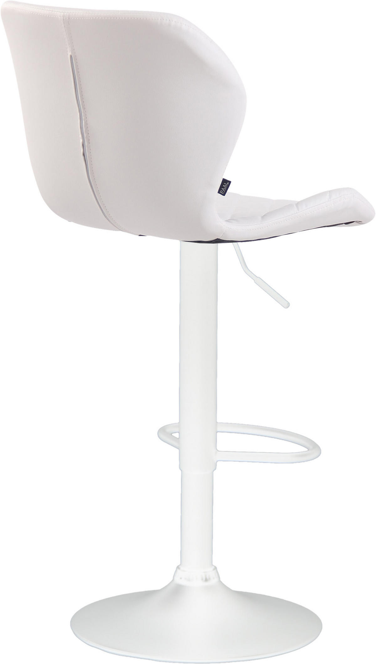 BARHOCKER Cora, Gestell weiß, Kunstleder Weiß - Weiß, Kunststoff/Textil (47/100/51cm) - TPFLiving