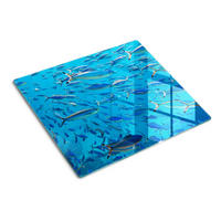 GLASPLATTE 60x52 cm Korallenfische - Blau, Glas (60/52cm) - TULUP