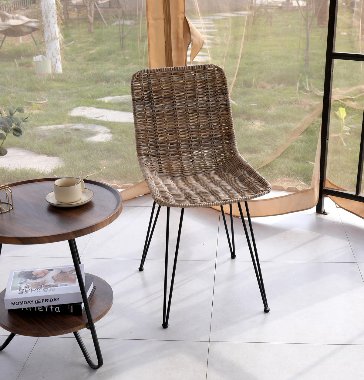 STUHL 2er-Set Rattan Braun - Braun, Holz (40/82/47cm) - Nordlys