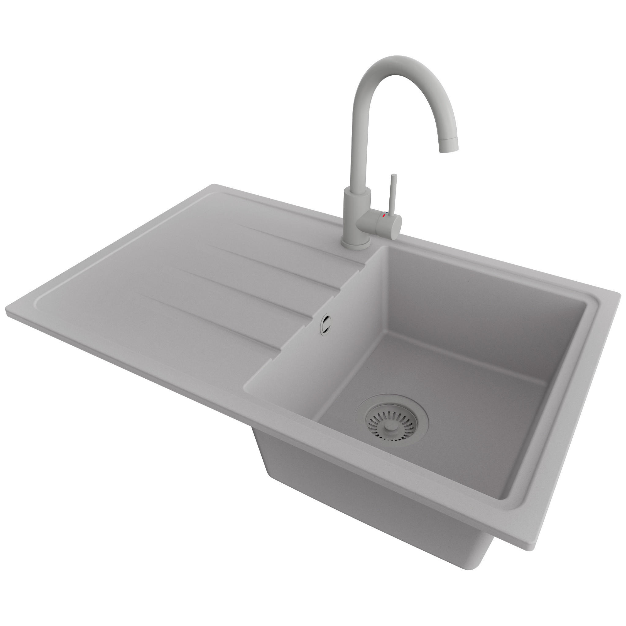 Primagran Granitspüle Grau, Grau, Grau 78x19x50 cm