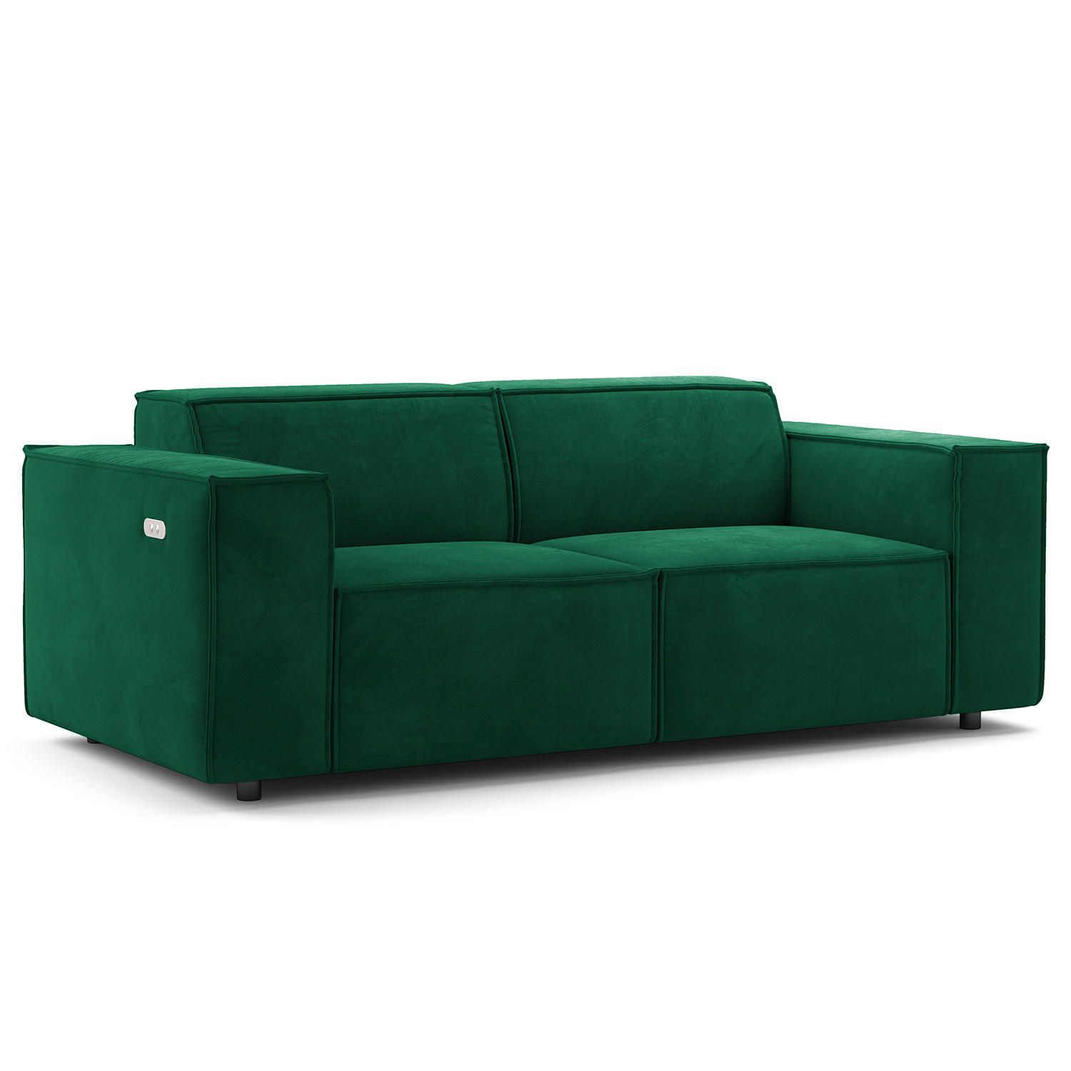 2-SITZER SOFA - Dunkelgrün/Schwarz, Kunststoff/Textil (189/70/96cm) - home24