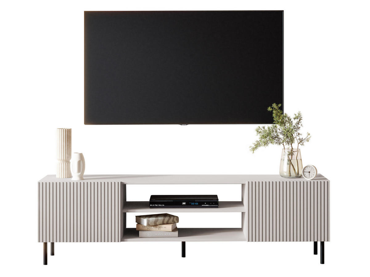 TV-ELEMENT Aruba 2D 181 - Schwarz/Naturfarben, Holzwerkstoff (181/53/42cm) - MIRJAN24
