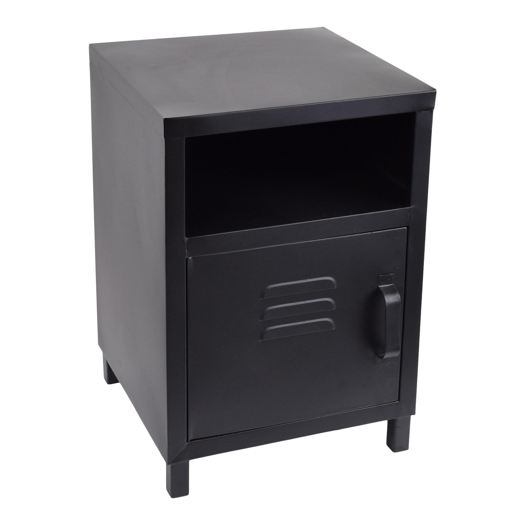 NACHTTISCH Mira Schwarz - Schwarz, Metall (35/51/35cm) - LOFT42