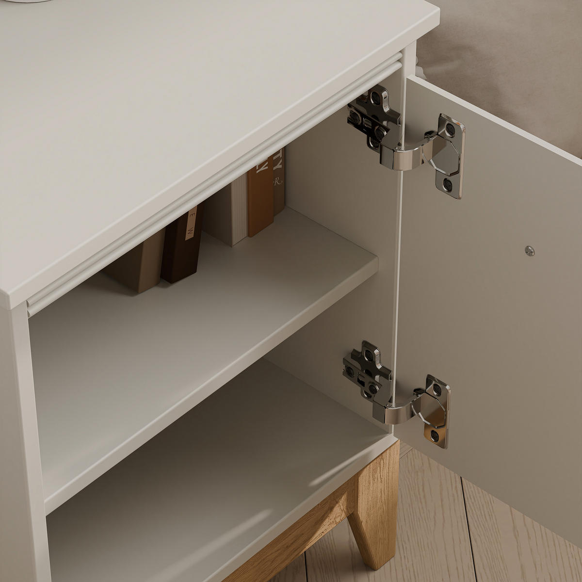 NACHTSCHRANK DIUNA 45/41/62 cm, Kaschmir - Kaschmir, Holzwerkstoff/Metall (45/62/40.5cm) - Idohome